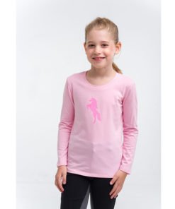 Camiseta Hípica Para Niña Just Pink Manga Larga Cavalliera Fw20-21
