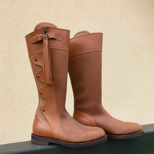 High Hunting Boot With Zip Closure And Buttons Hazelnut41Normal