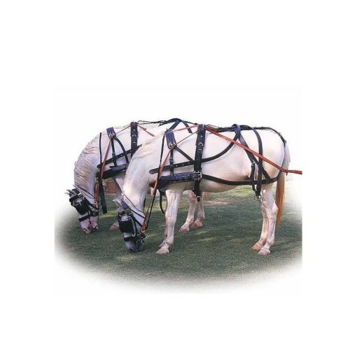 Modelo de enganche Marathon para dos caballos (hebilla de aceiro inoxidable)FullBlack