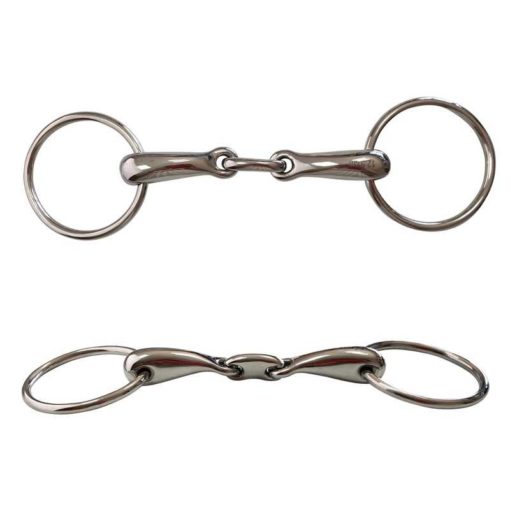 Light Stainless Steel Double Articulated Ring Snaffle 13.5 cm
