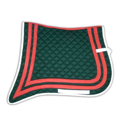 Almofada de sela acolchoada tipo militar verde-vermelho